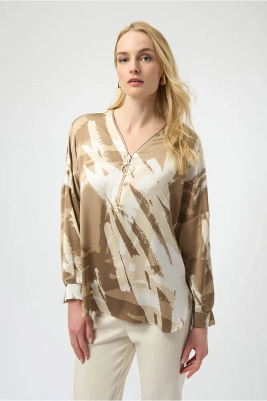Joseph Ribkoff Satin Abstract Tunic