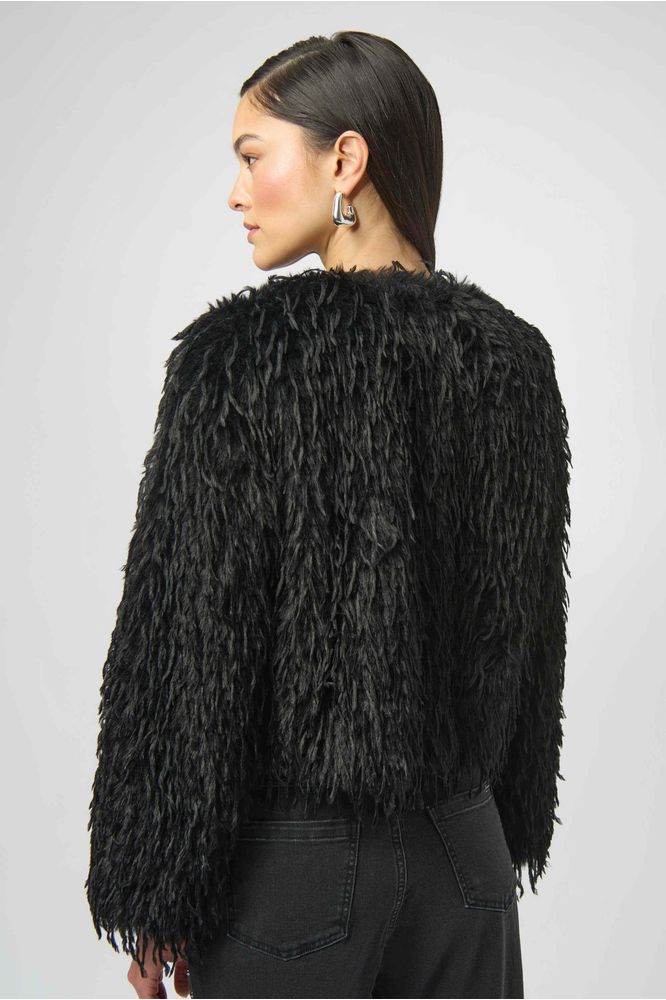 Joseph Ribkoff Faux Fur Collarless Jacket