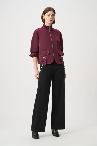 Joseph Ribkoff Sailor Button Wide-Leg Jeans Black