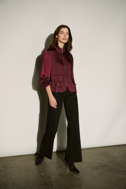 Joseph Ribkoff Sailor Button Wide-Leg Jeans Black