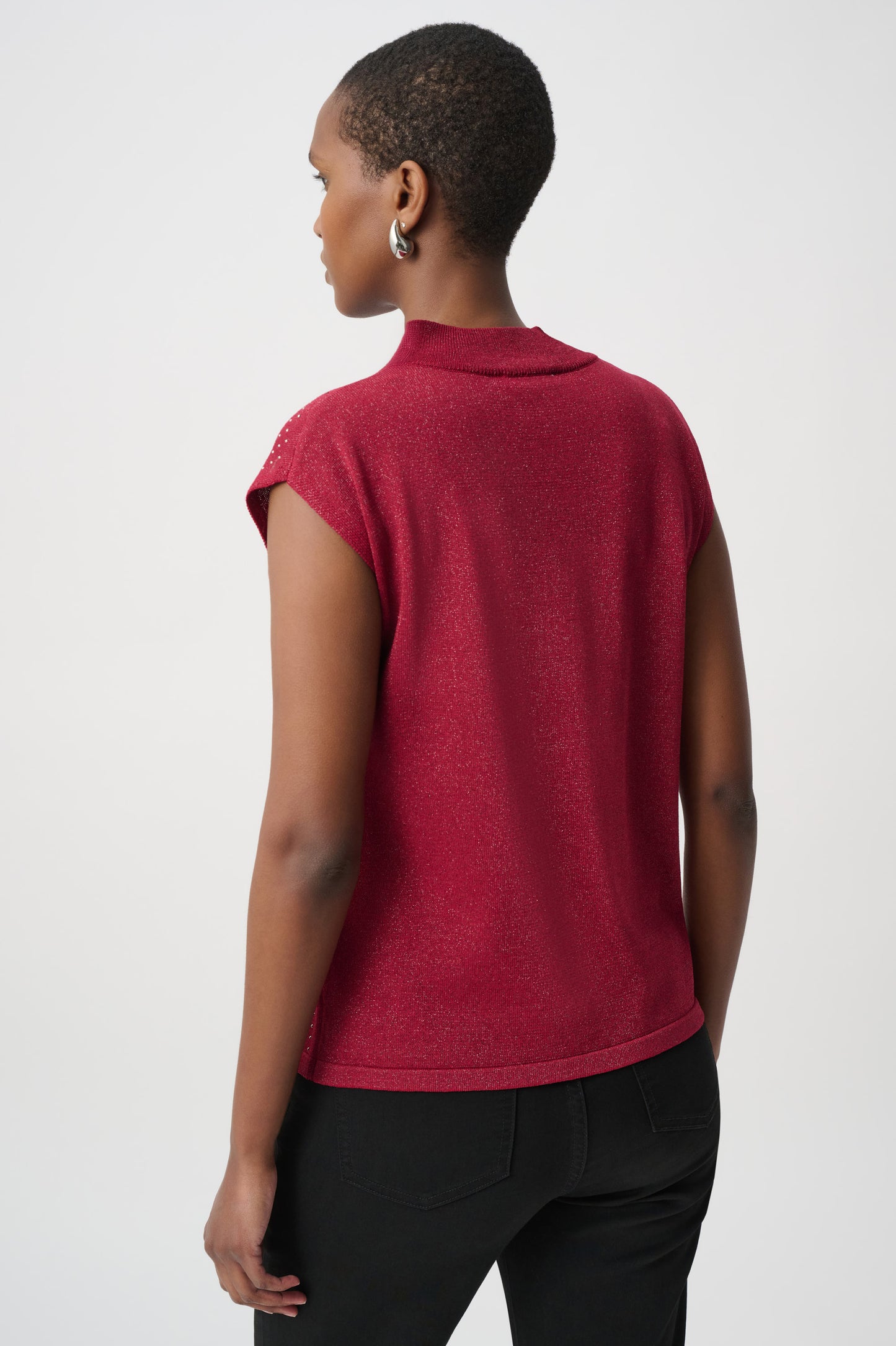 Joseph Ribkoff Embellished Sleeveless Pullover Deep Cherry