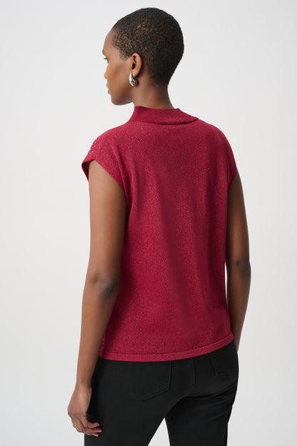 Joseph Ribkoff Embellished Sleeveless Pullover Deep Cherry