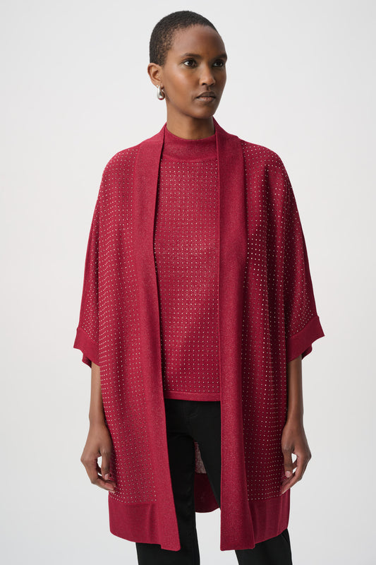 Joseph Ribkoff Knit Cover Up- Deep Cherry
