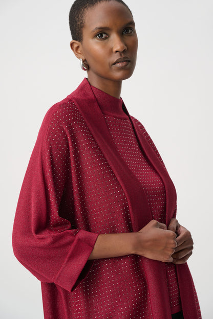 Joseph Ribkoff Knit Cover Up- Deep Cherry