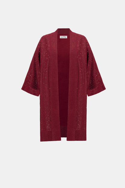 Joseph Ribkoff Knit Cover Up- Deep Cherry