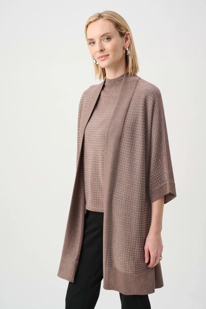 Joseph Ribkoff Knit Cover Up- Mink/Gold