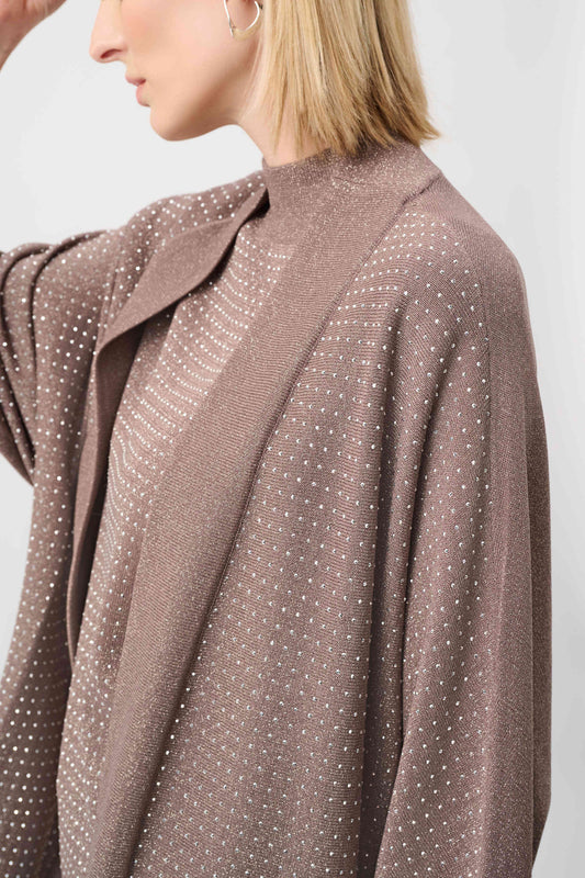 Joseph Ribkoff Knit Cover Up- Mink/Gold