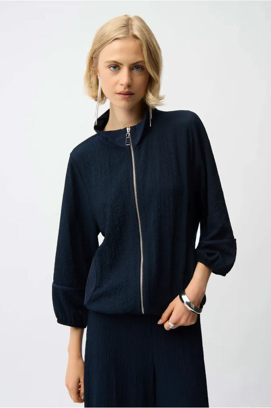 Joseph Ribkoff Seersucker Bomber Jacket MB