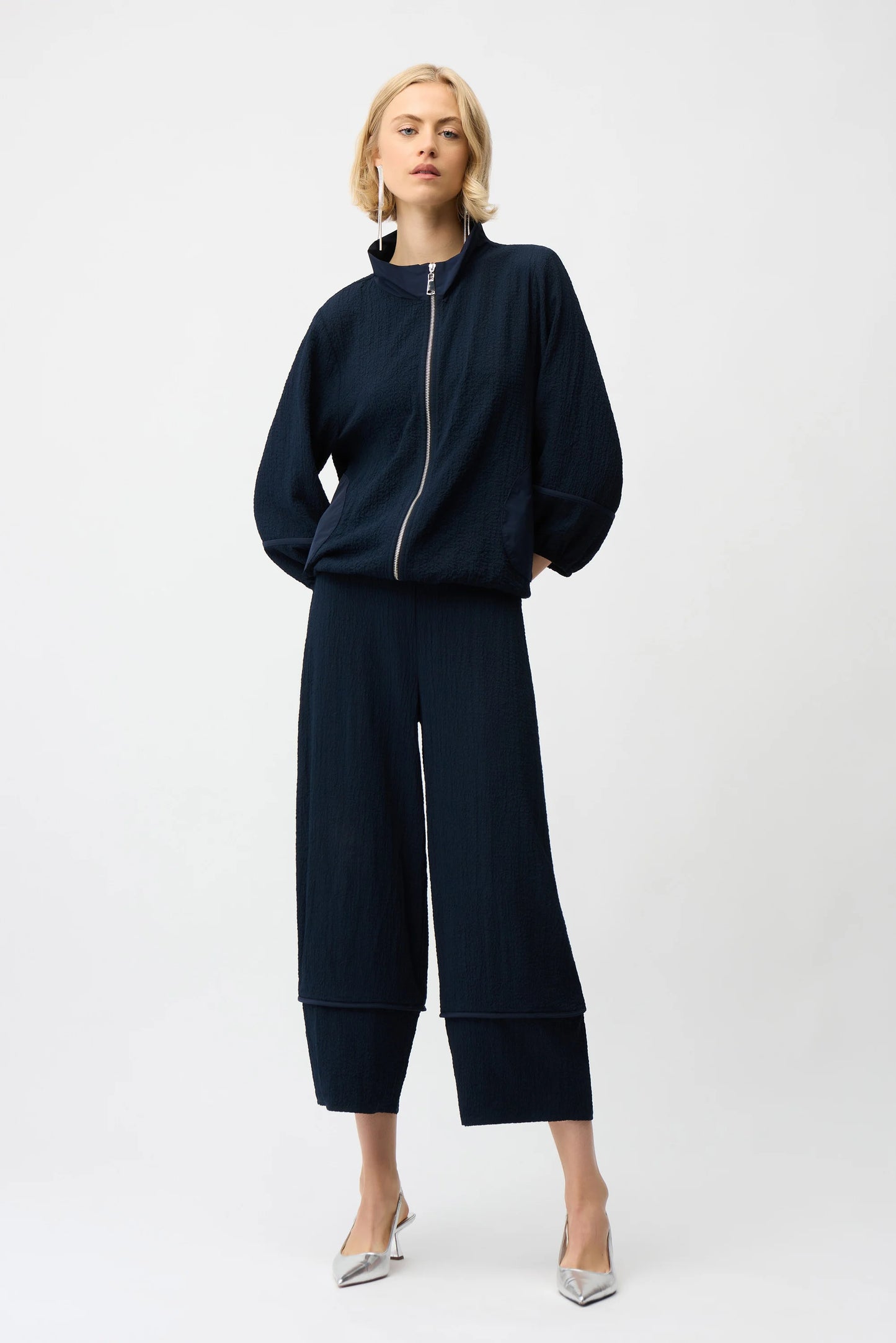 Joseph Ribkoff Seersucker Bomber Jacket MB