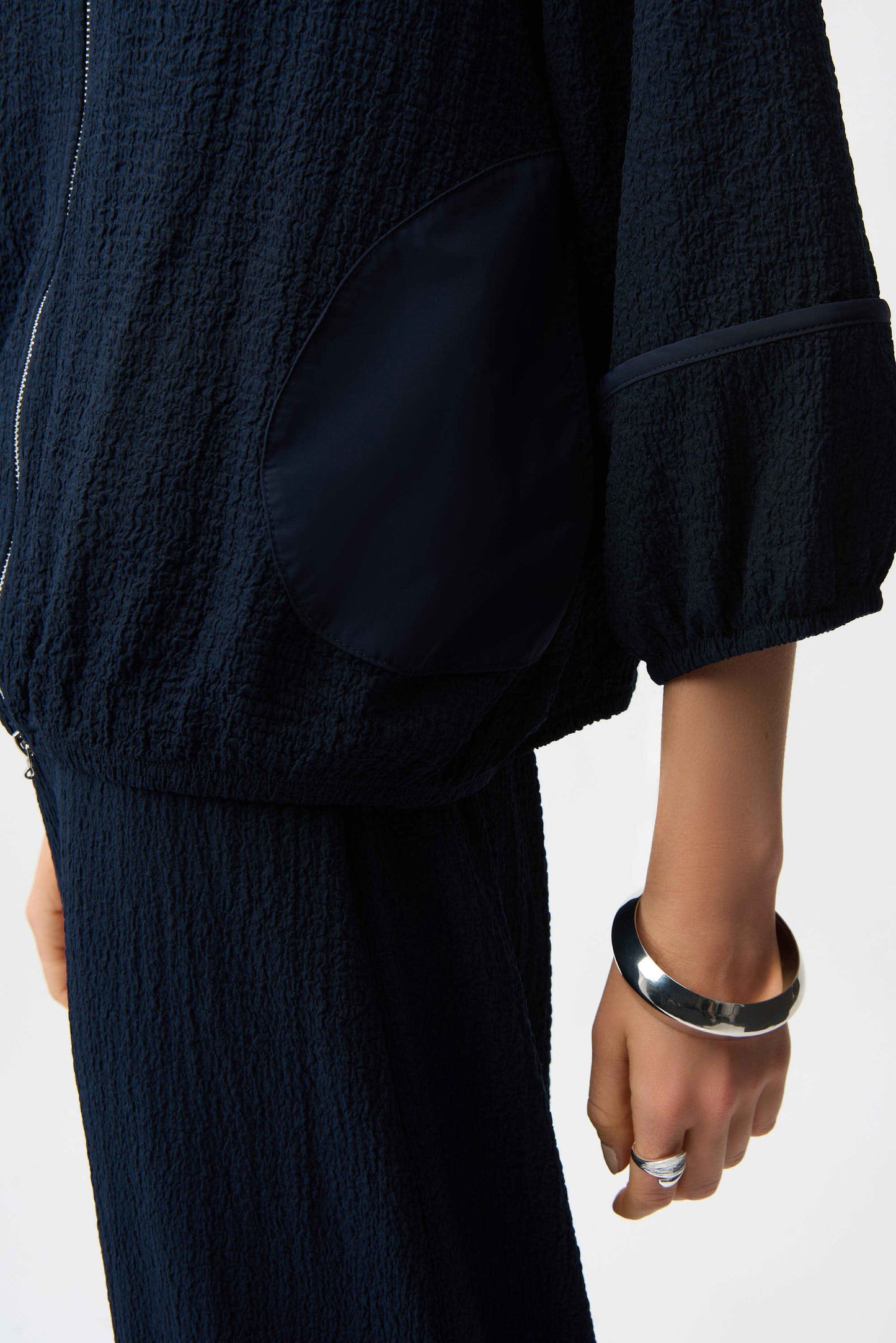 Joseph Ribkoff Seersucker Bomber Jacket MB