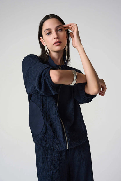 Joseph Ribkoff Seersucker Bomber Jacket MB