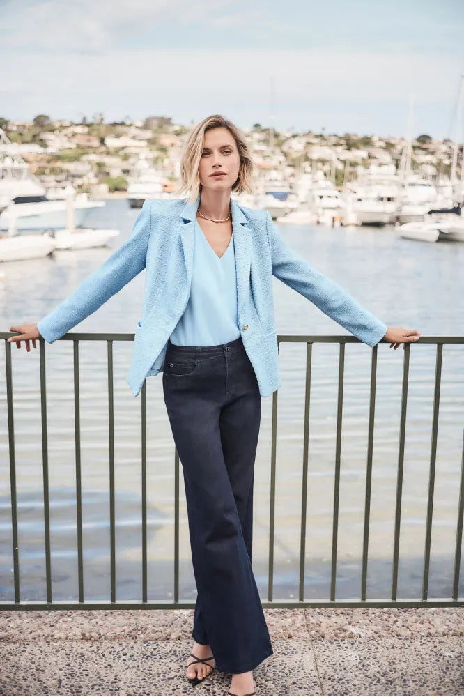 Joseph Ribkoff Boucle Sky Blue Blazer
