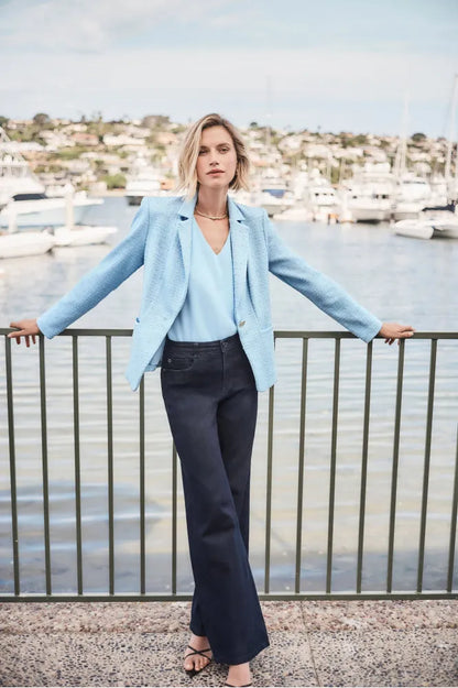 Joseph Ribkoff Boucle Sky Blue Blazer