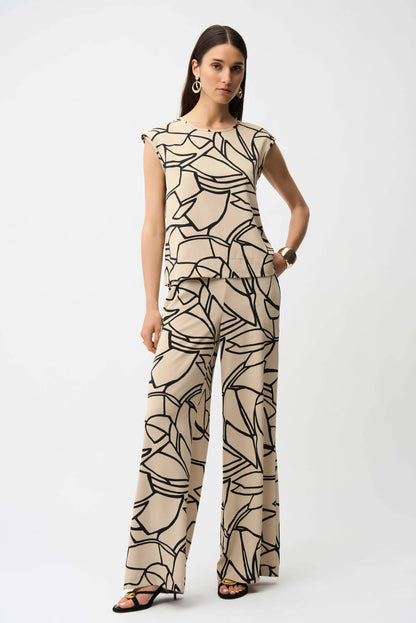 Joseph Ribkoff Sleevless Top Beige/Black