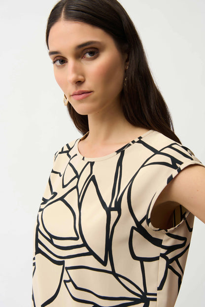 Joseph Ribkoff Sleevless Top Beige/Black