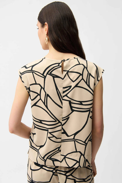 Joseph Ribkoff Sleevless Top Beige/Black