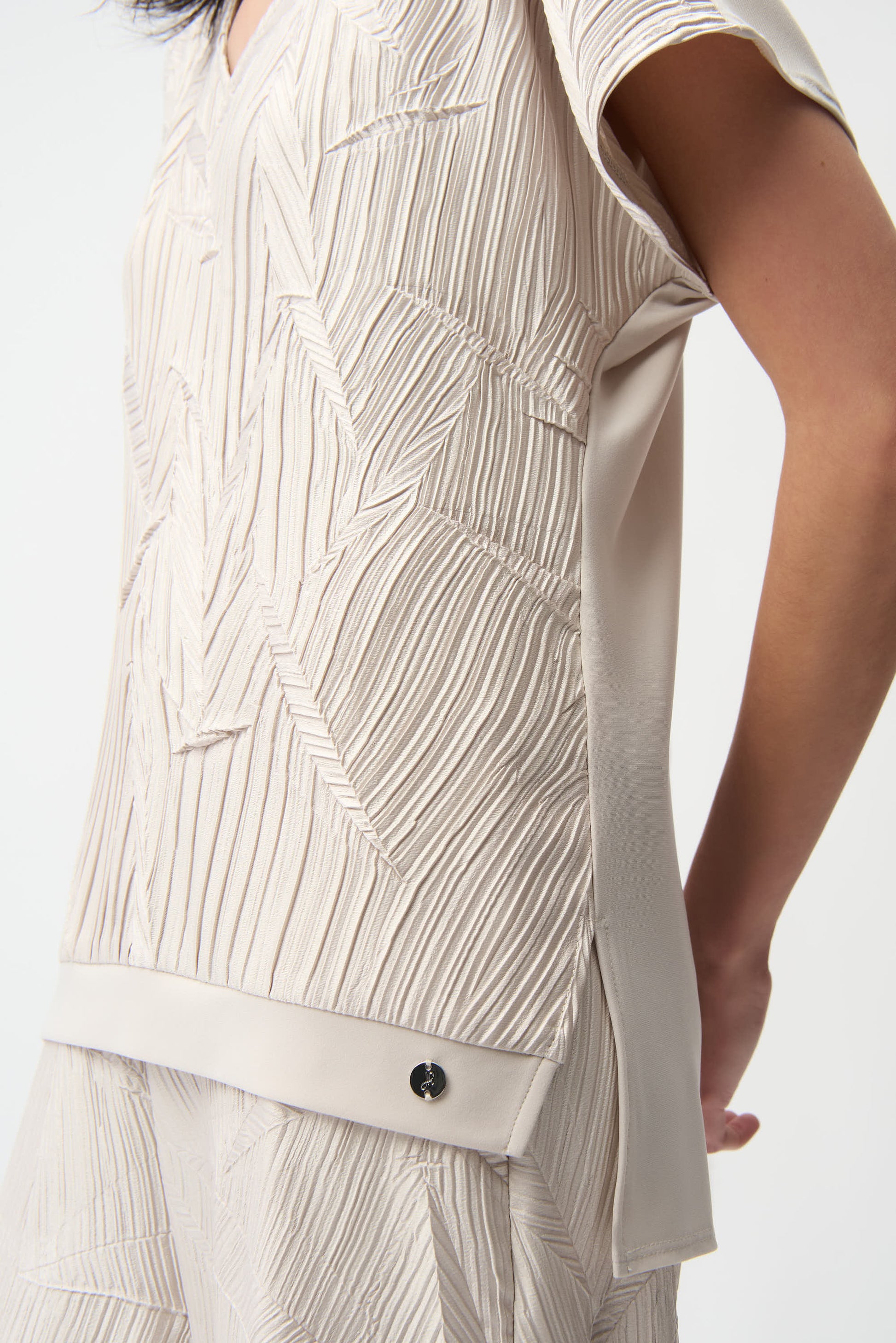 Joseph Ribkoff Pleated Boxy Top Moonstone