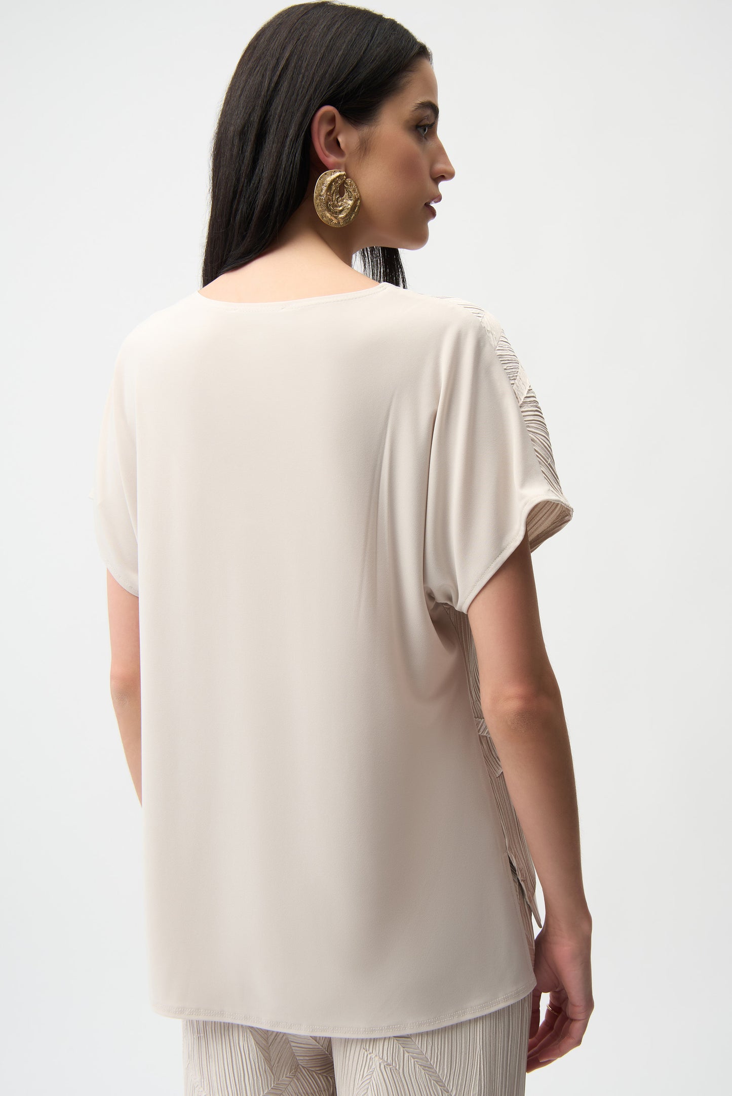 Joseph Ribkoff Pleated Boxy Top Moonstone