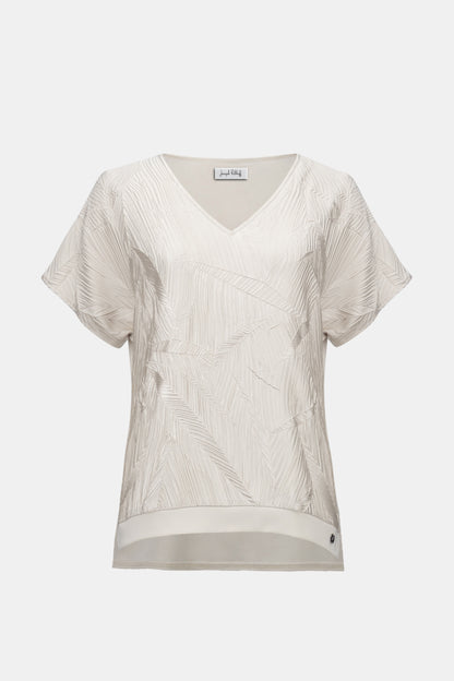 Joseph Ribkoff Pleated Boxy Top Moonstone