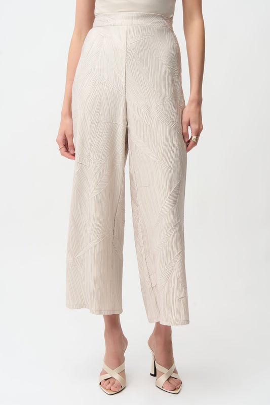 Joseph Ribkoff Pleated Satin Culotte Moonstone