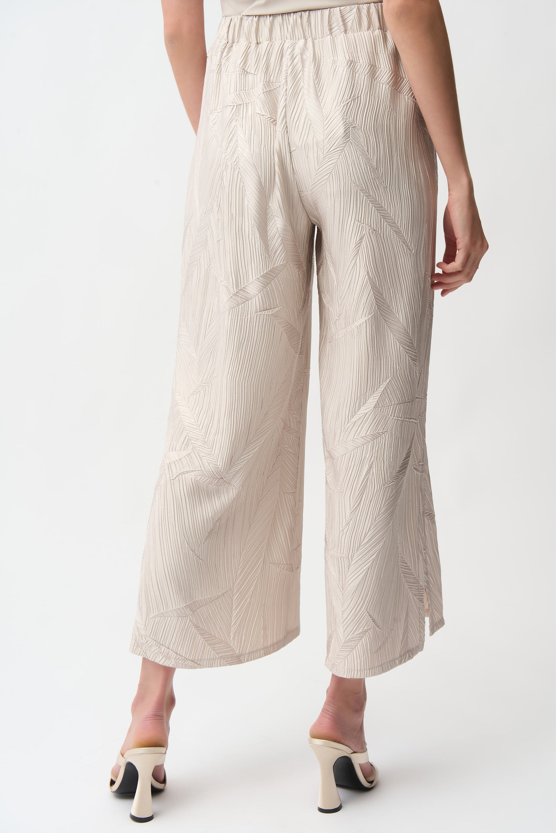 Joseph Ribkoff Pleated Satin Culotte Moonstone