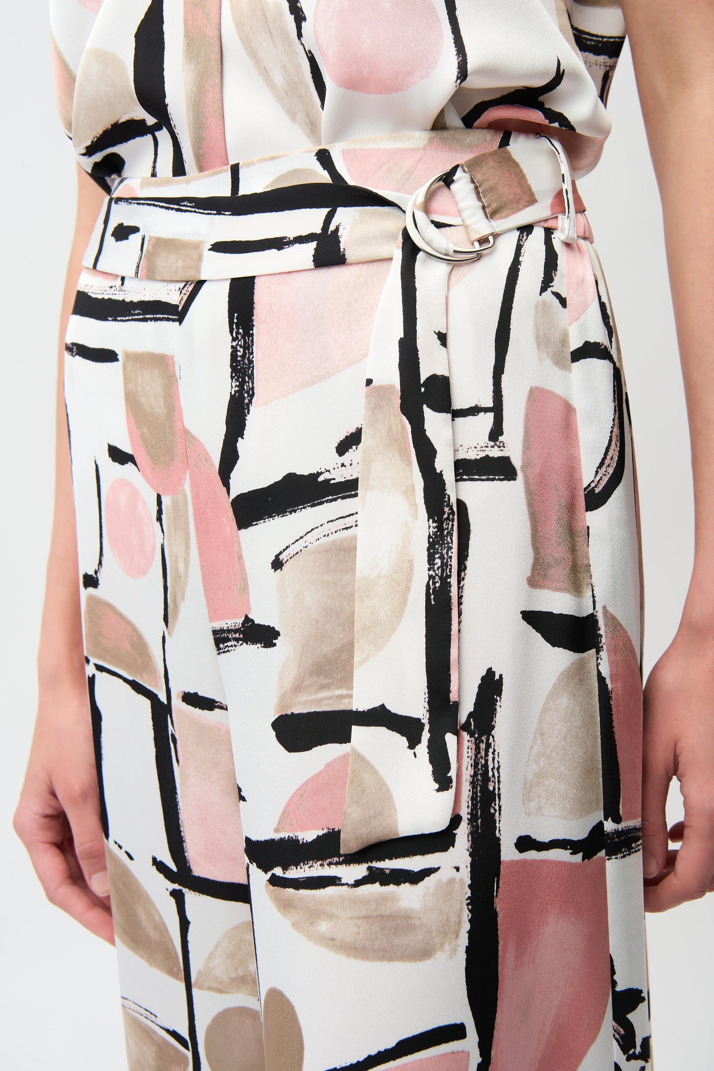 Joseph Ribkoff Abstract Print Wide Leg Trouser Vanilla/Multi