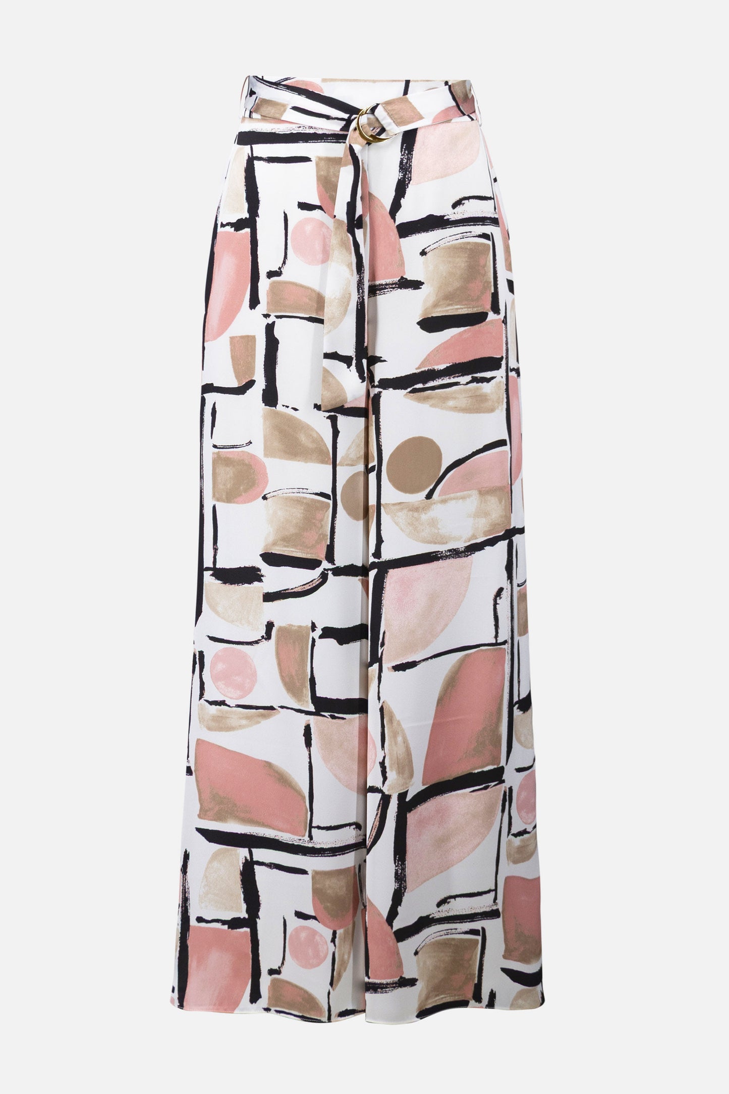Joseph Ribkoff Abstract Print Wide Leg Trouser Vanilla/Multi