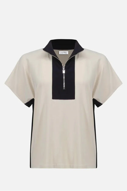 Joseph Ribkoff Block Straight Top - Moonstone/Black