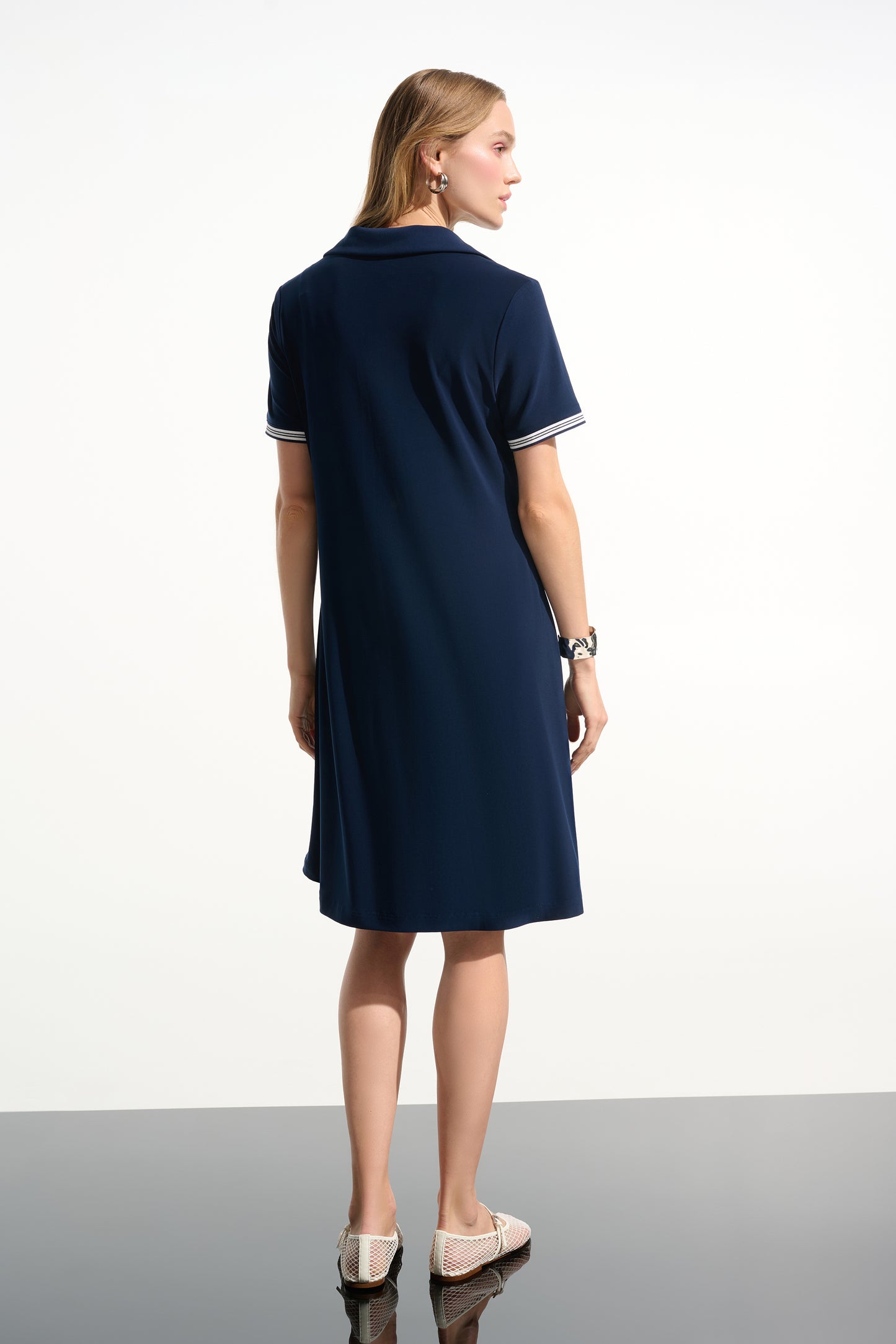Joseph Ribkoff Polo Collar Trapeze Dress Indigo