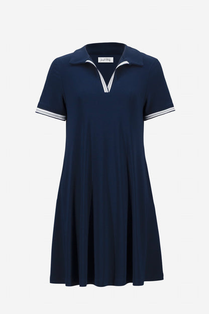 Joseph Ribkoff Polo Collar Trapeze Dress Indigo