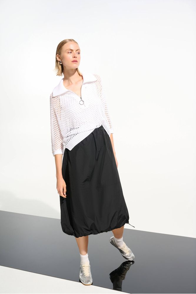 Joseph Ribkoff Boxy Half Zip Vanilla