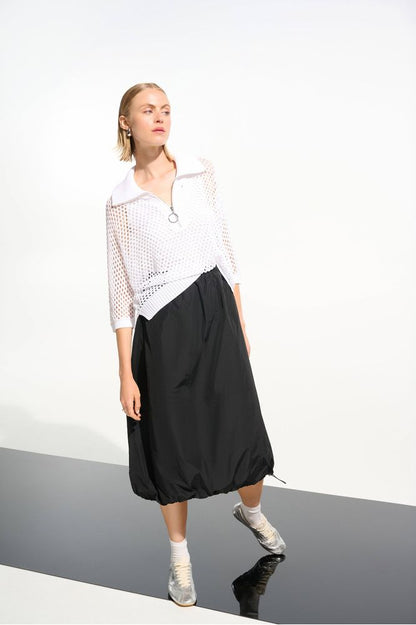 Joseph Ribkoff Boxy Half Zip Vanilla