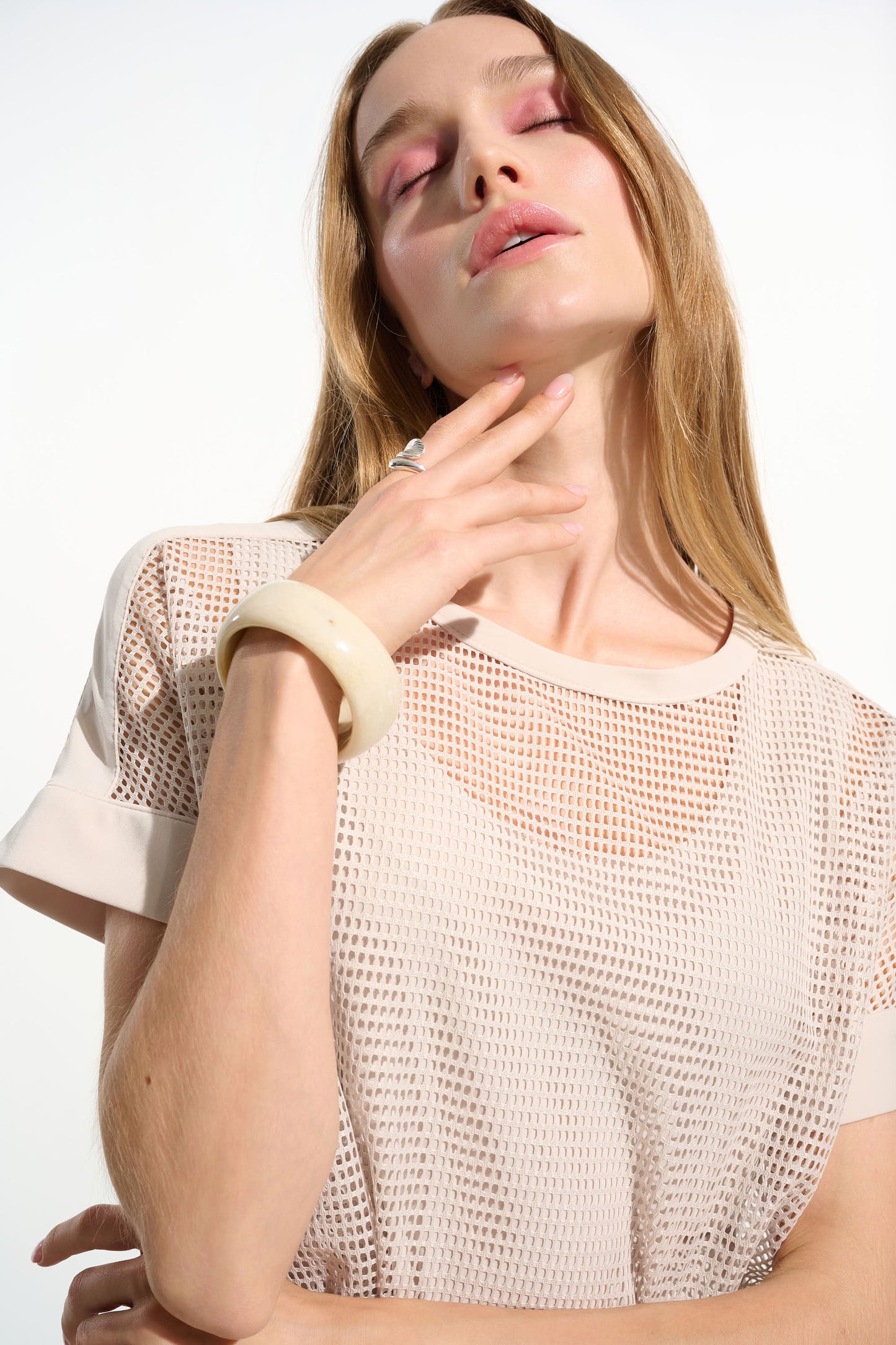 Joseph Ribkoff Silky Knit Mesh Moonstone