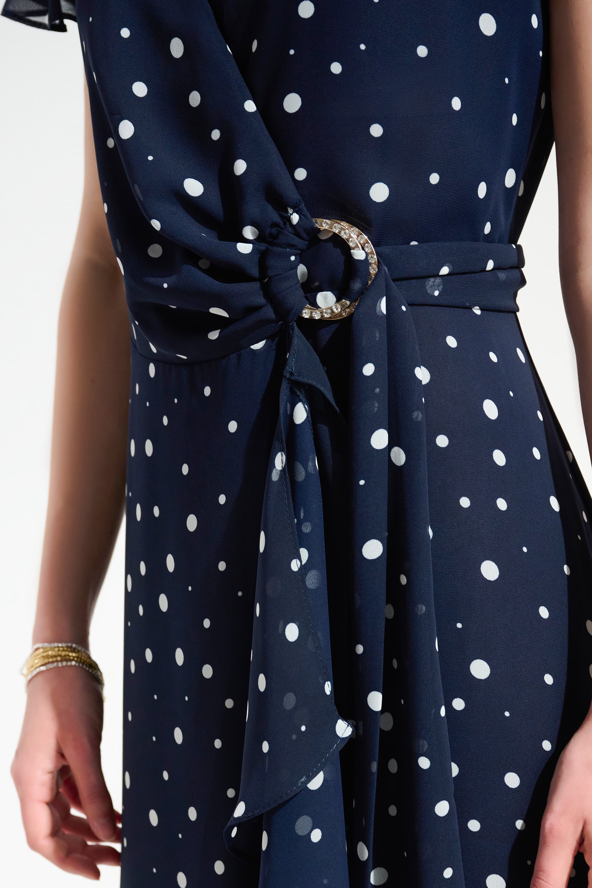 Joseph Ribkoff Print Wrap Dress Midnight Blue/Vanilla