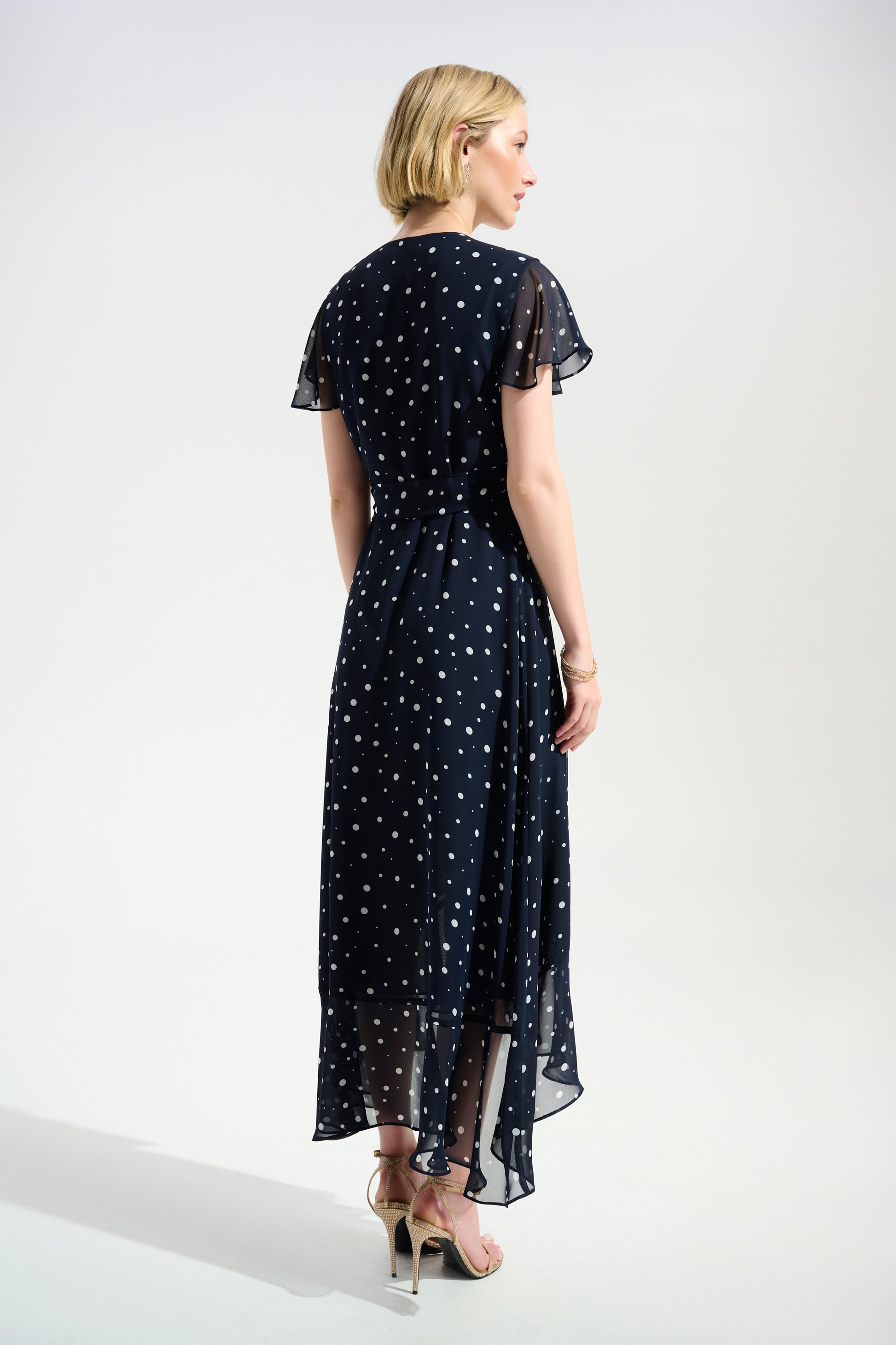 Joseph Ribkoff Print Wrap Dress Midnight Blue/Vanilla