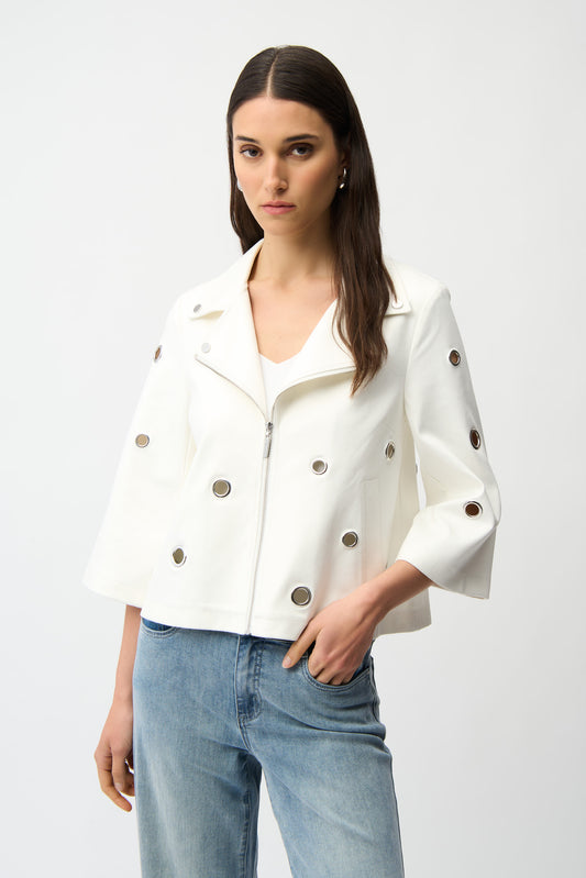 Joseph Ribkoff Faux Suede Swing Jacket Vanilla