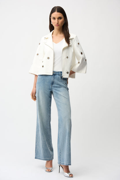 Joseph Ribkoff Faux Suede Swing Jacket Vanilla