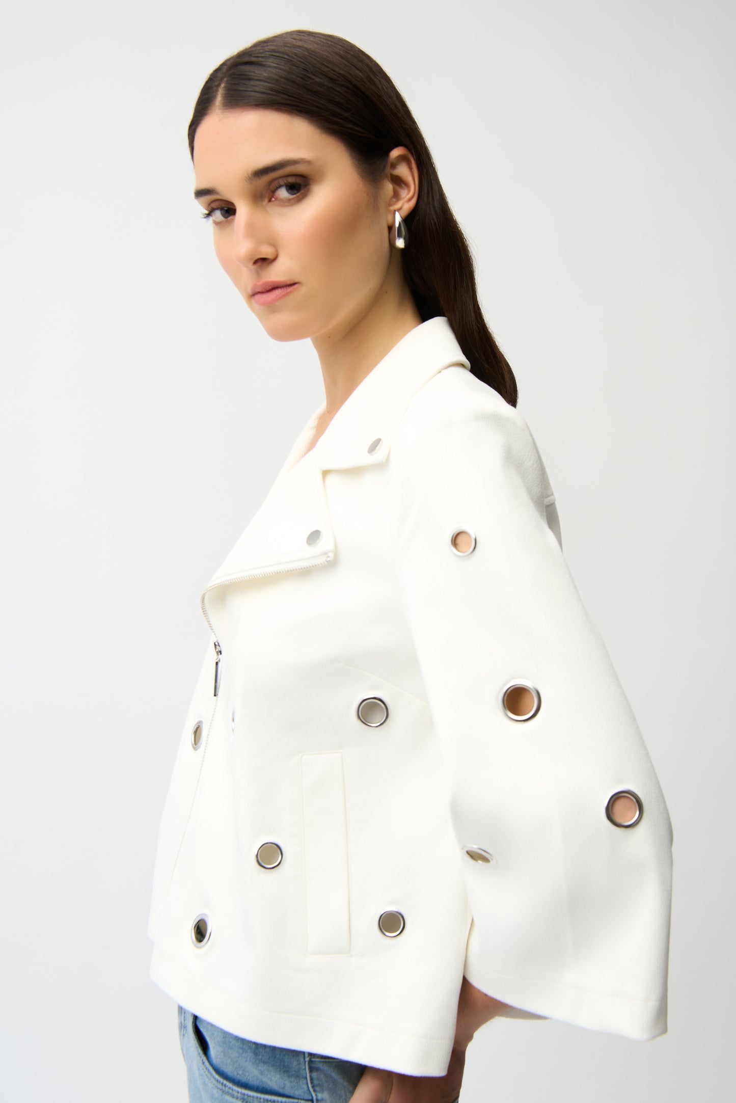Joseph Ribkoff Faux Suede Swing Jacket Vanilla