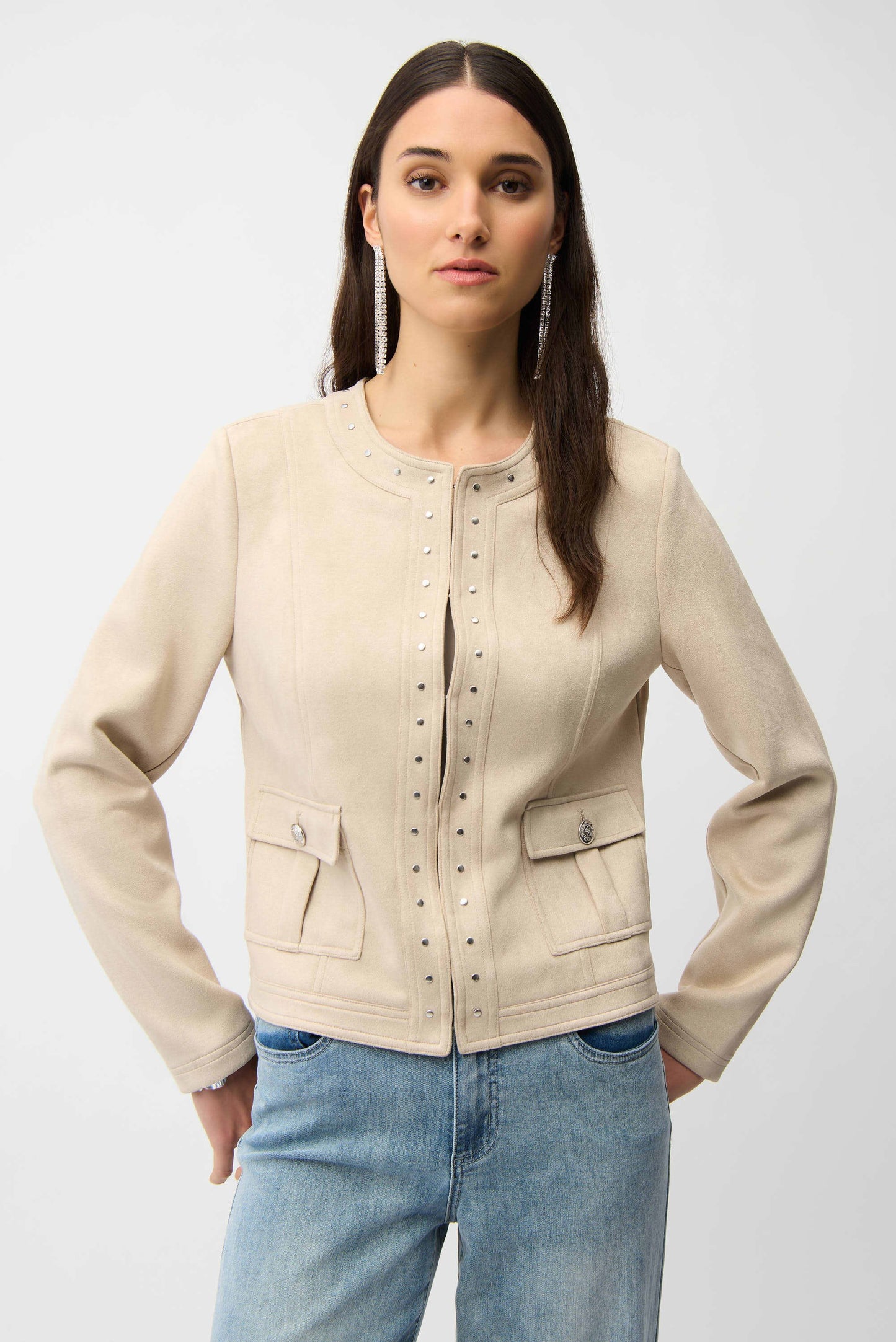Joseph Ribkoff Military Button Jacket Parchment