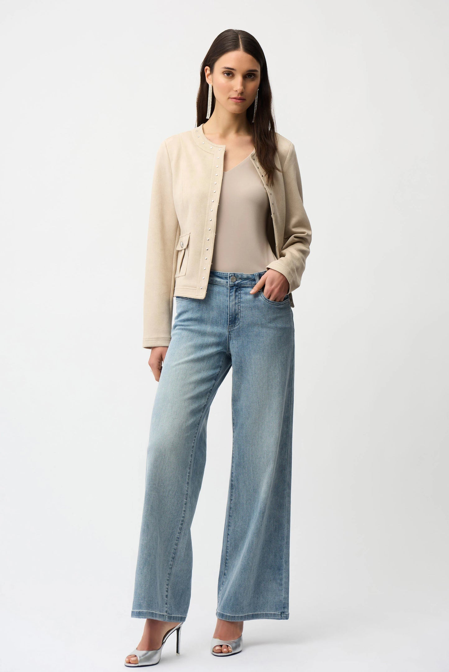 Joseph Ribkoff Military Button Jacket Parchment