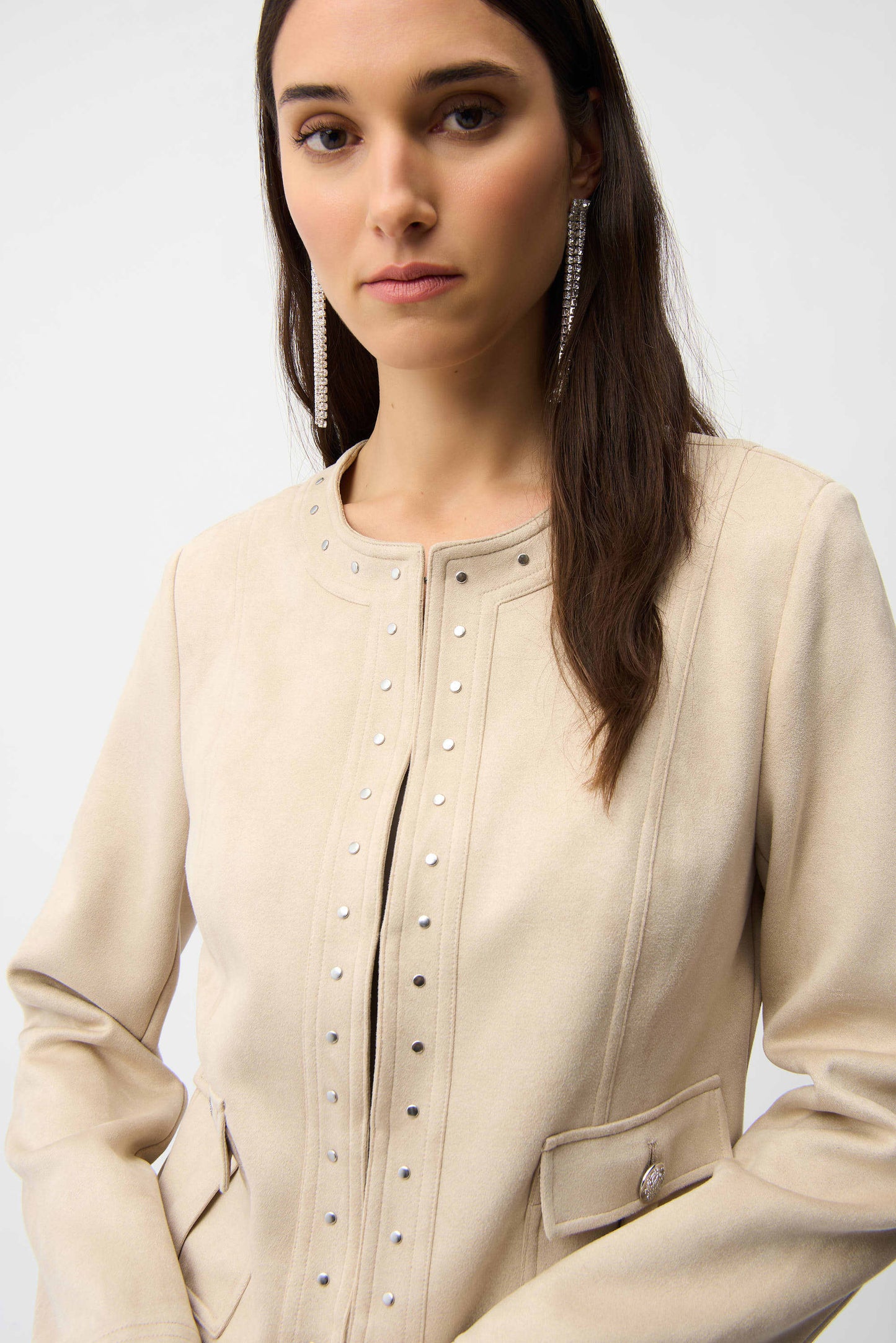 Joseph Ribkoff Military Button Jacket Parchment