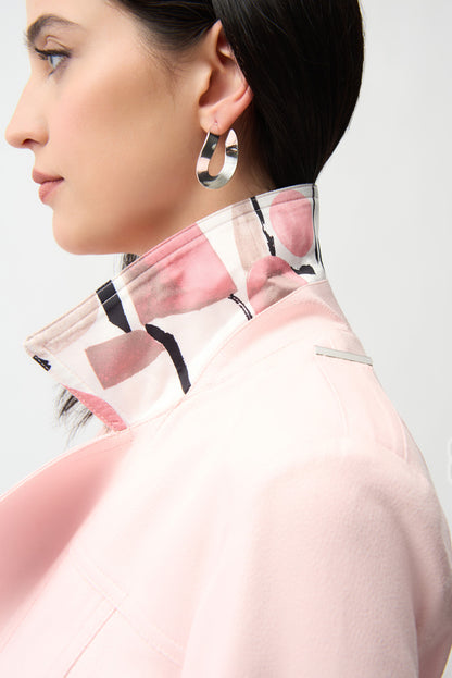 Joseph Ribkoff Faux Suede Fitted Jacket Petal Pink