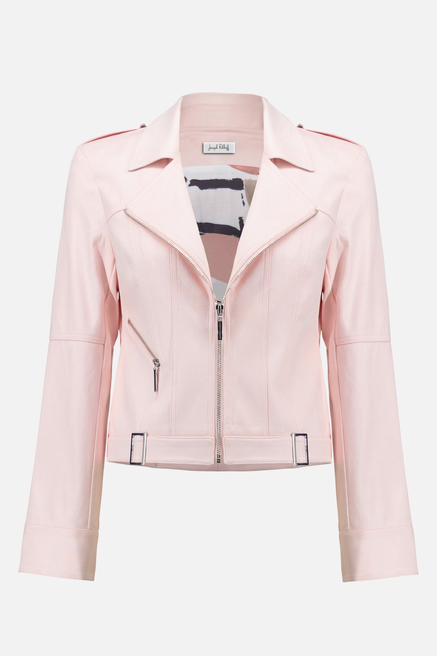 Joseph Ribkoff Faux Suede Fitted Jacket Petal Pink