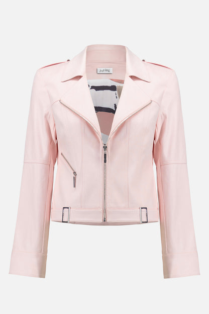 Joseph Ribkoff Faux Suede Fitted Jacket Petal Pink