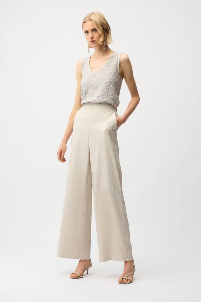 Joseph Ribkoff Sequins V-Neck Camisole - Moonstone