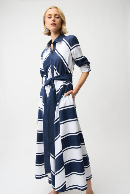 Joseph Ribkoff Shirt Dress Navy/White