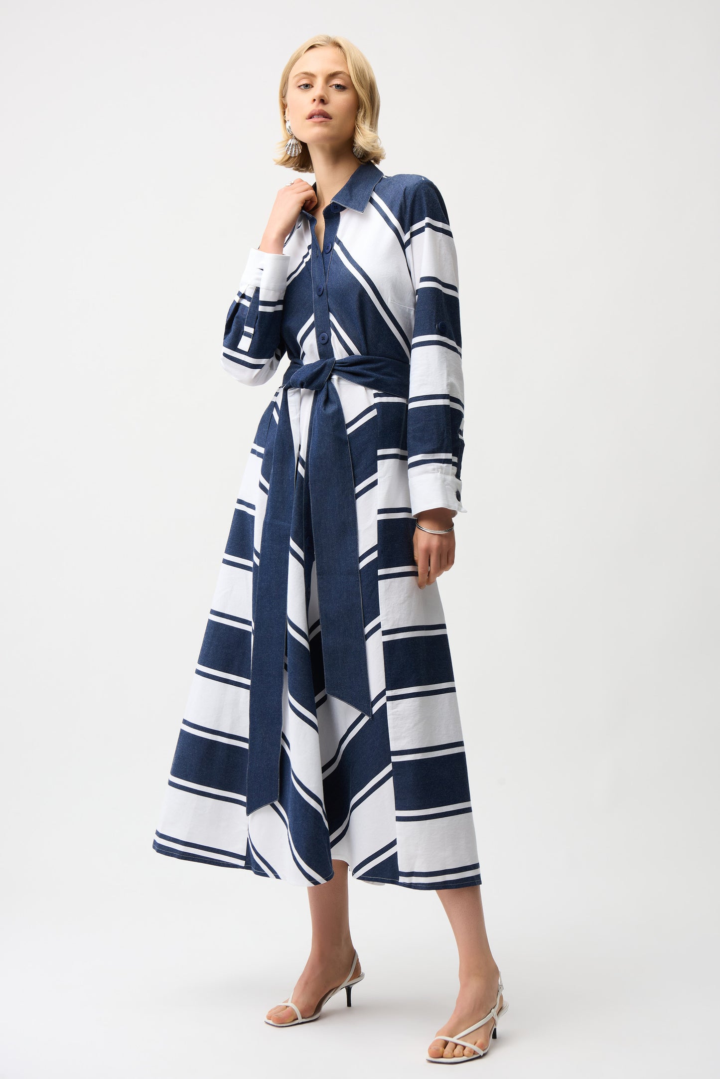 Joseph Ribkoff Shirt Dress Navy/White