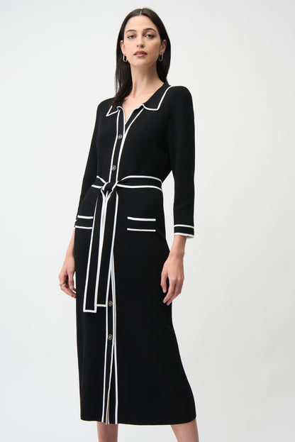 Joseph Ribkoff Shirt Dress Black/Vanilla