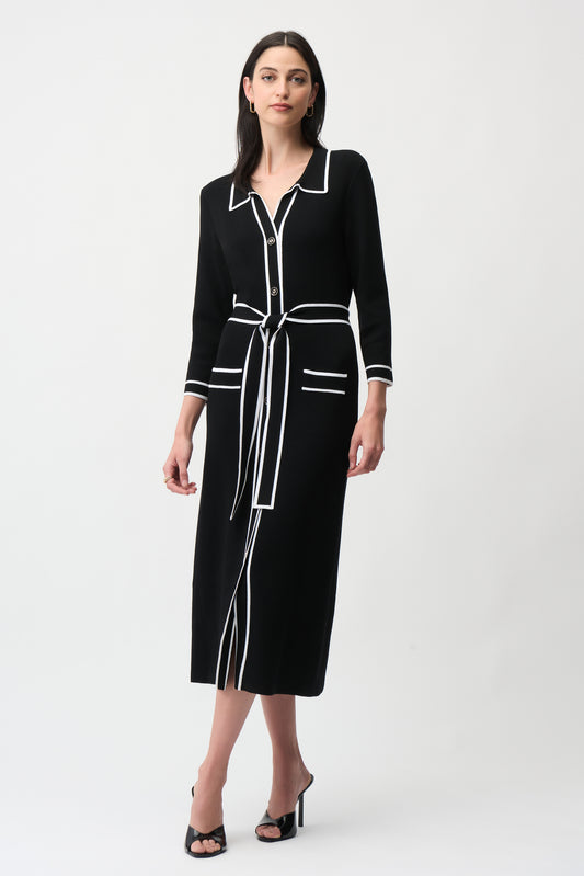 Joseph Ribkoff Shirt Dress Black/Vanilla