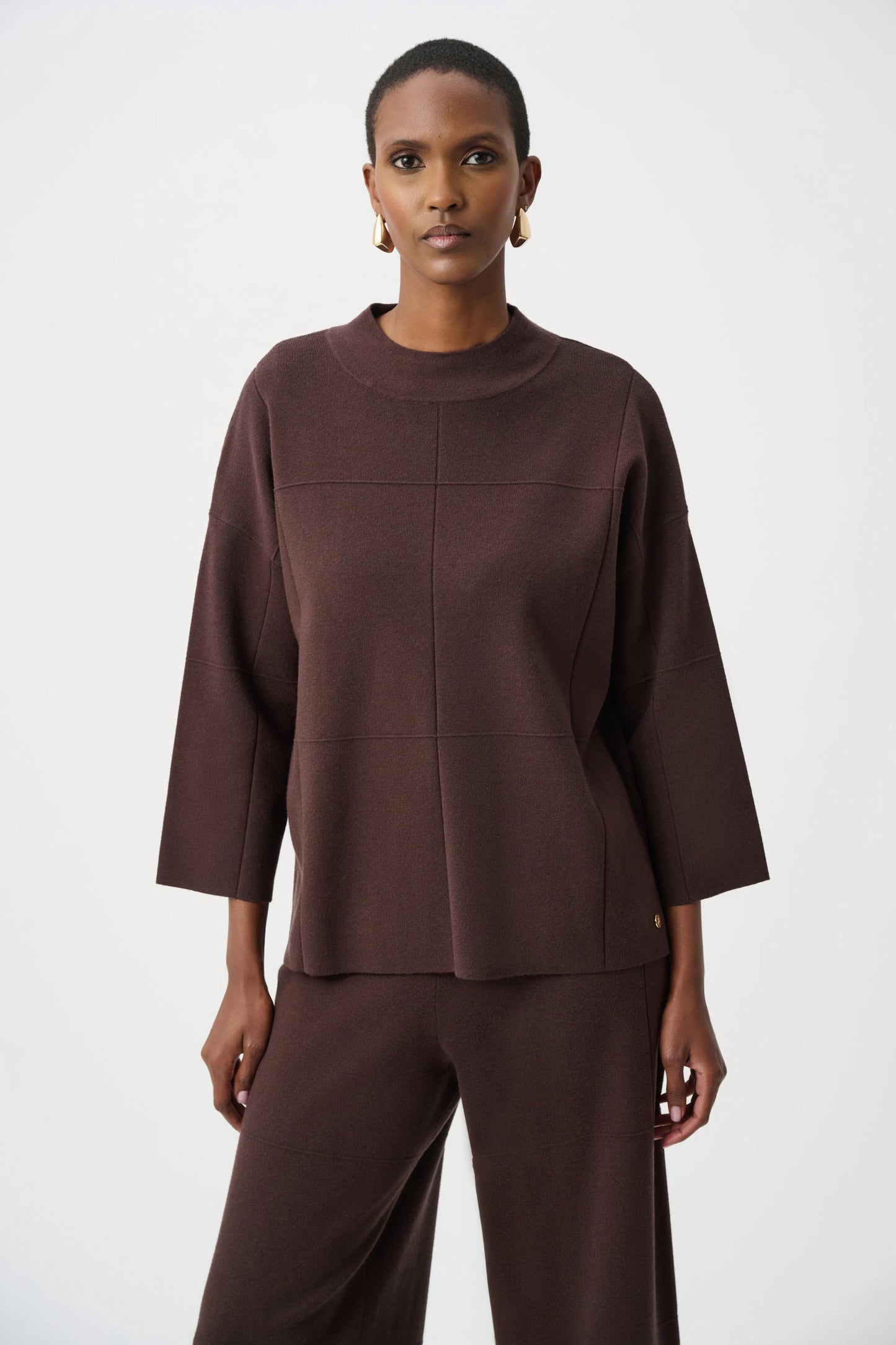 Joseph Ribkoff Mock Neck Sweater-Mocha